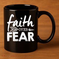 Faith Over Fear Christian Arrow 11oz C Handle Ceramic Mug