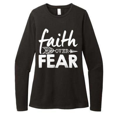 Faith Over Fear Christian Arrow Womens CVC Long Sleeve Shirt