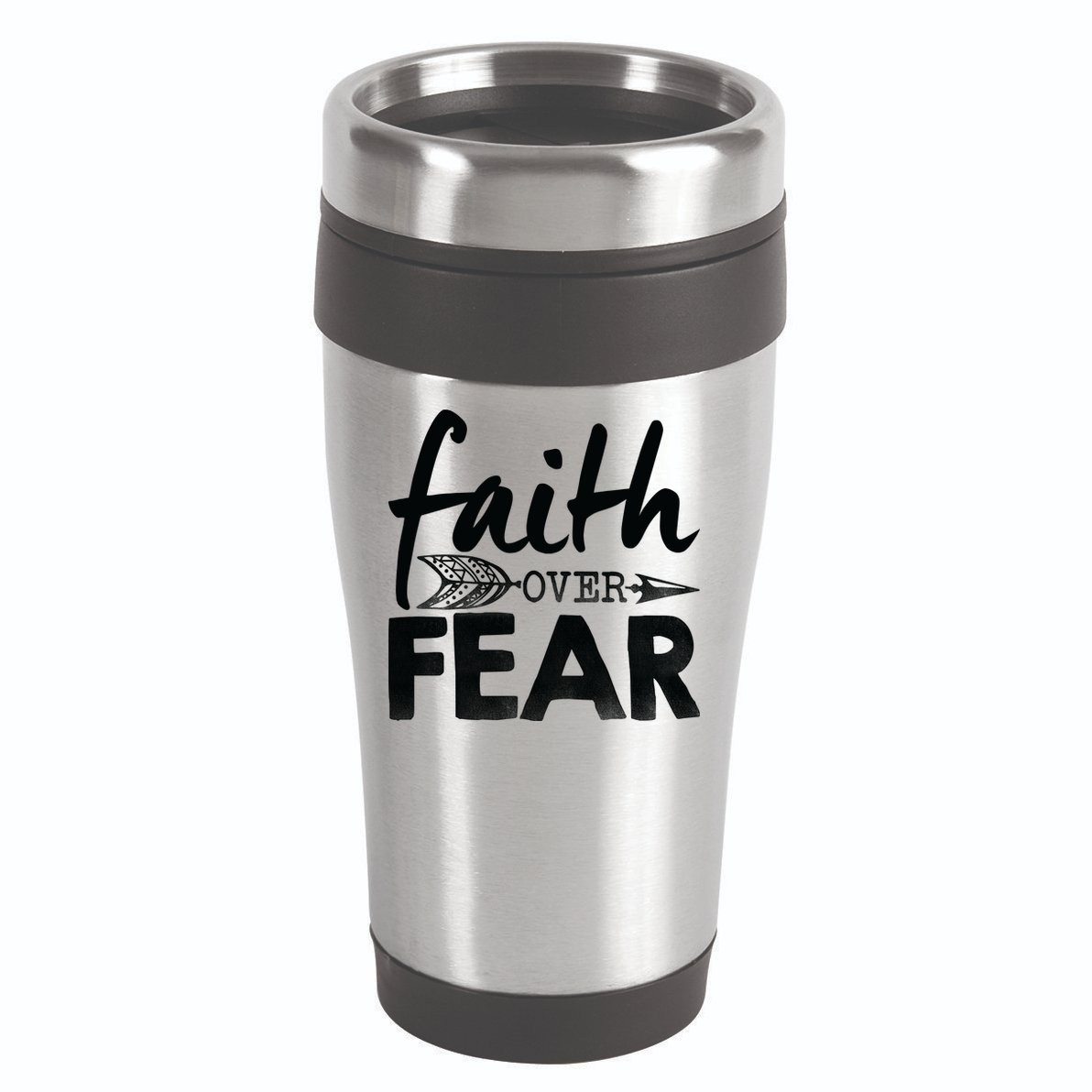 Faith Over Fear Christian Arrow 16oz Travel Tumbler