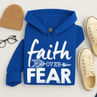 Faith Over Fear Christian Arrow Hoodie