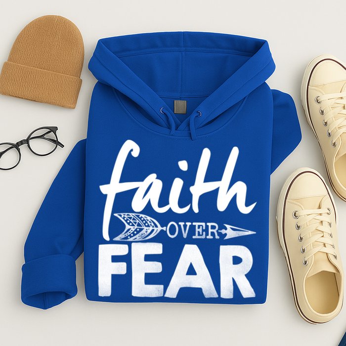 Faith Over Fear Christian Arrow Hoodie