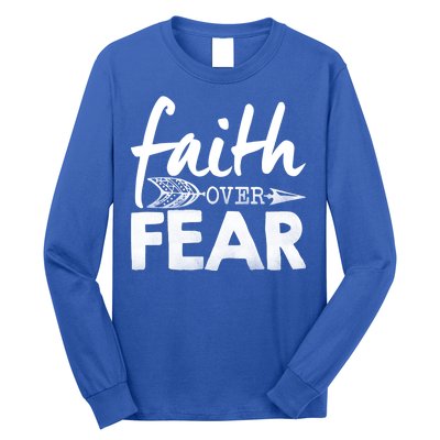 Faith Over Fear Christian Arrow Long Sleeve Shirt