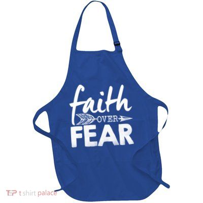 Faith Over Fear Christian Arrow Full-Length Apron With Pockets