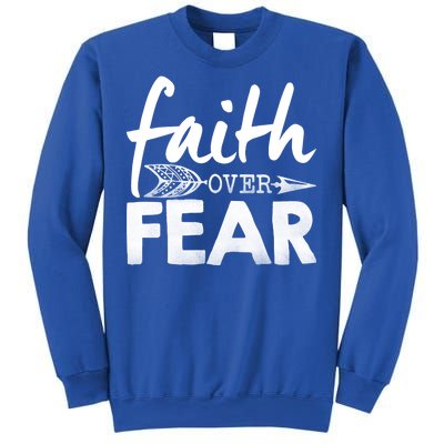 Faith Over Fear Christian Arrow Sweatshirt