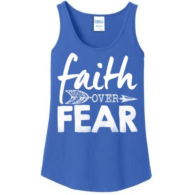 Faith Over Fear Christian Arrow Ladies Essential Tank