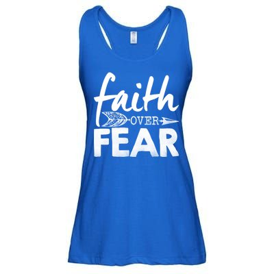 Faith Over Fear Christian Arrow Ladies Essential Flowy Tank