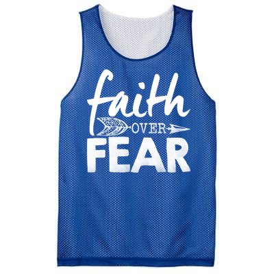 Faith Over Fear Christian Arrow Mesh Reversible Basketball Jersey Tank