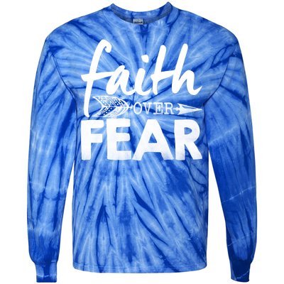 Faith Over Fear Christian Arrow Tie-Dye Long Sleeve Shirt