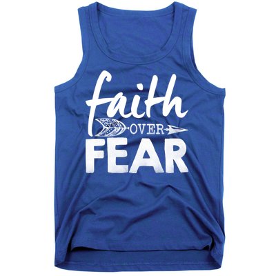 Faith Over Fear Christian Arrow Tank Top