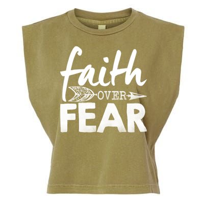 Faith Over Fear Christian Arrow Garment-Dyed Women's Muscle Tee