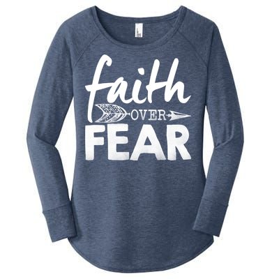 Faith Over Fear Christian Arrow Women's Perfect Tri Tunic Long Sleeve Shirt