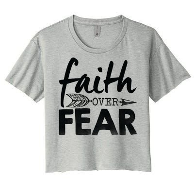 Faith Over Fear Christian Arrow Women's Crop Top Tee