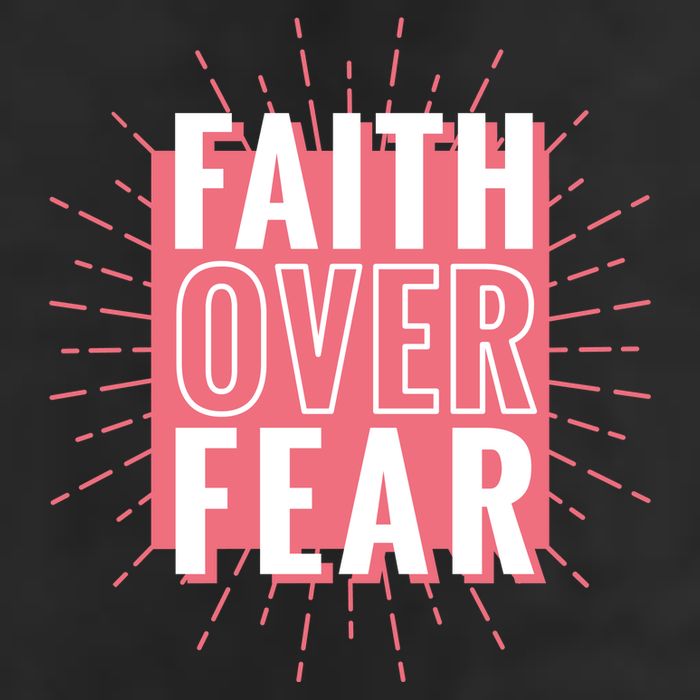 Faith Over Fear Cute Christian Quote  7 Panel Mesh Trucker Snapback Hat