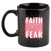Faith Over Fear Cute Christian Quote  11oz C Handle Ceramic Mug