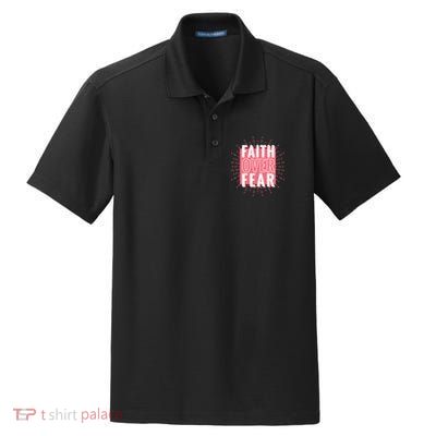 Faith Over Fear Cute Christian Quote  Dry Zone Grid Polo