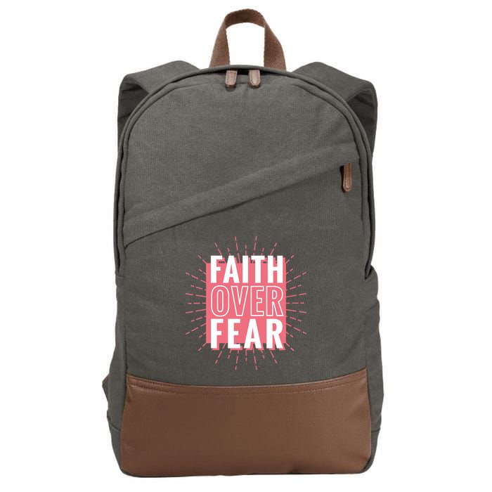 Faith Over Fear Cute Christian Quote  Cotton Canvas Backpack