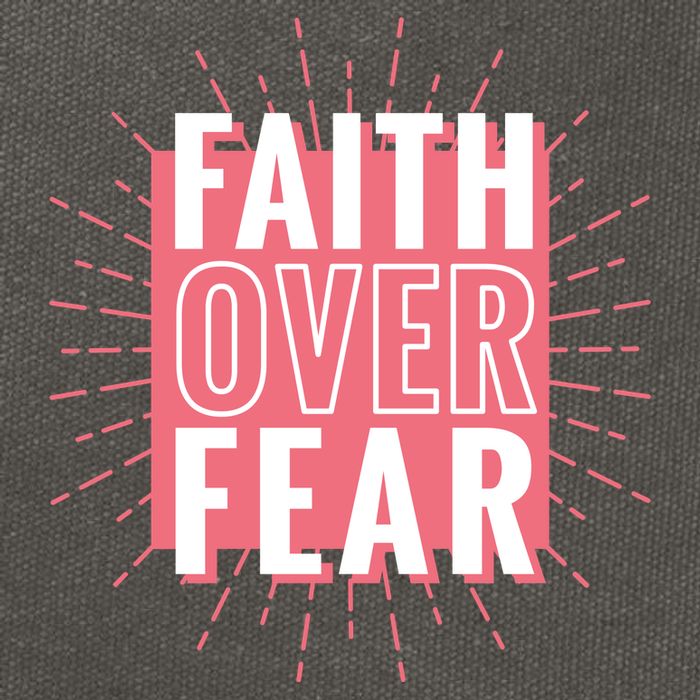 Faith Over Fear Cute Christian Quote  Cotton Canvas Backpack