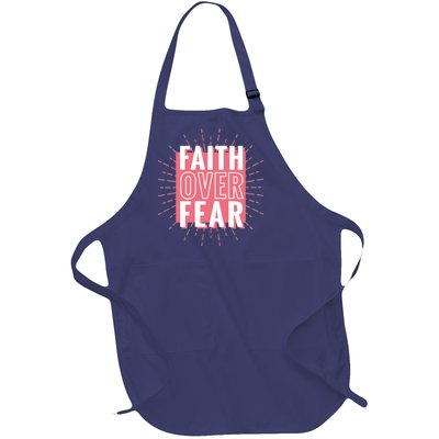 Faith Over Fear Cute Christian Quote  Full-Length Apron With Pockets