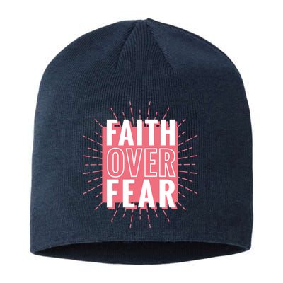 Faith Over Fear Cute Christian Quote  Sustainable Beanie