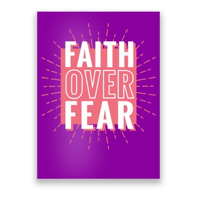 Faith Over Fear Cute Christian Quote  Poster