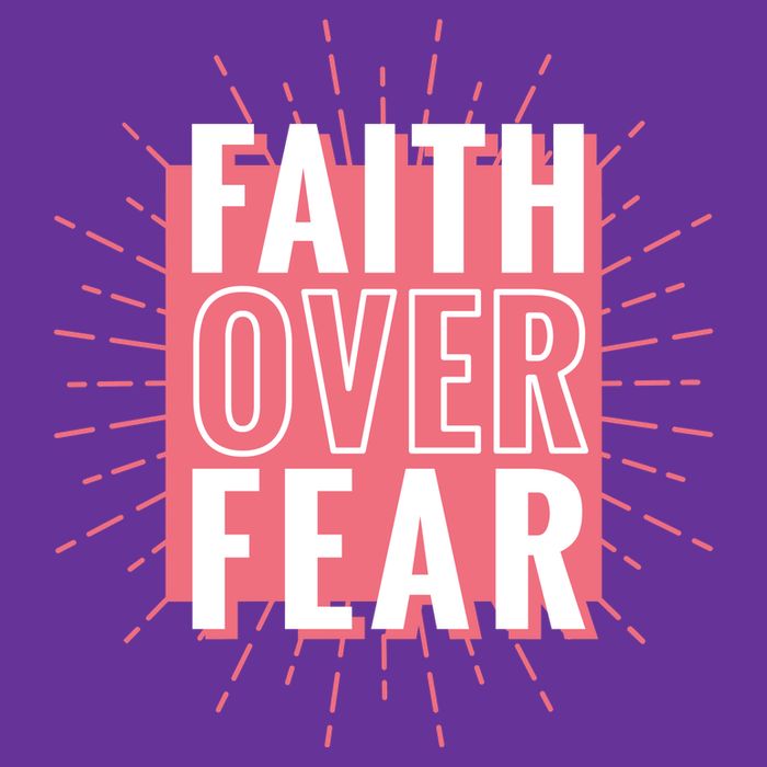 Faith Over Fear Cute Christian Quote  Poster