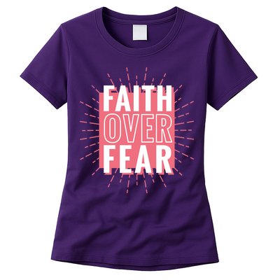 Faith Over Fear Cute Christian Quote  Womens T-Shirt