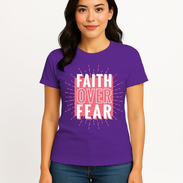 Faith Over Fear Cute Christian Quote  Womens T-Shirt