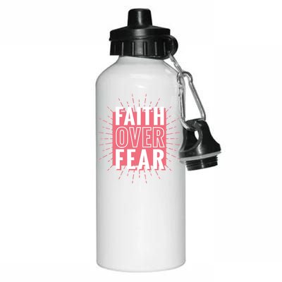 Faith Over Fear Cute Christian Quote  Aluminum Water Bottle 