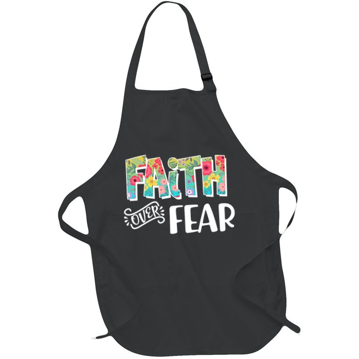 Faith Over Fear Flower Pattern Apron