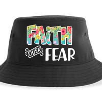 Faith Over Fear Flower Pattern Sustainable Bucket Hat
