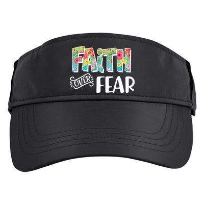 Faith Over Fear Flower Pattern Adult Drive Performance Visor