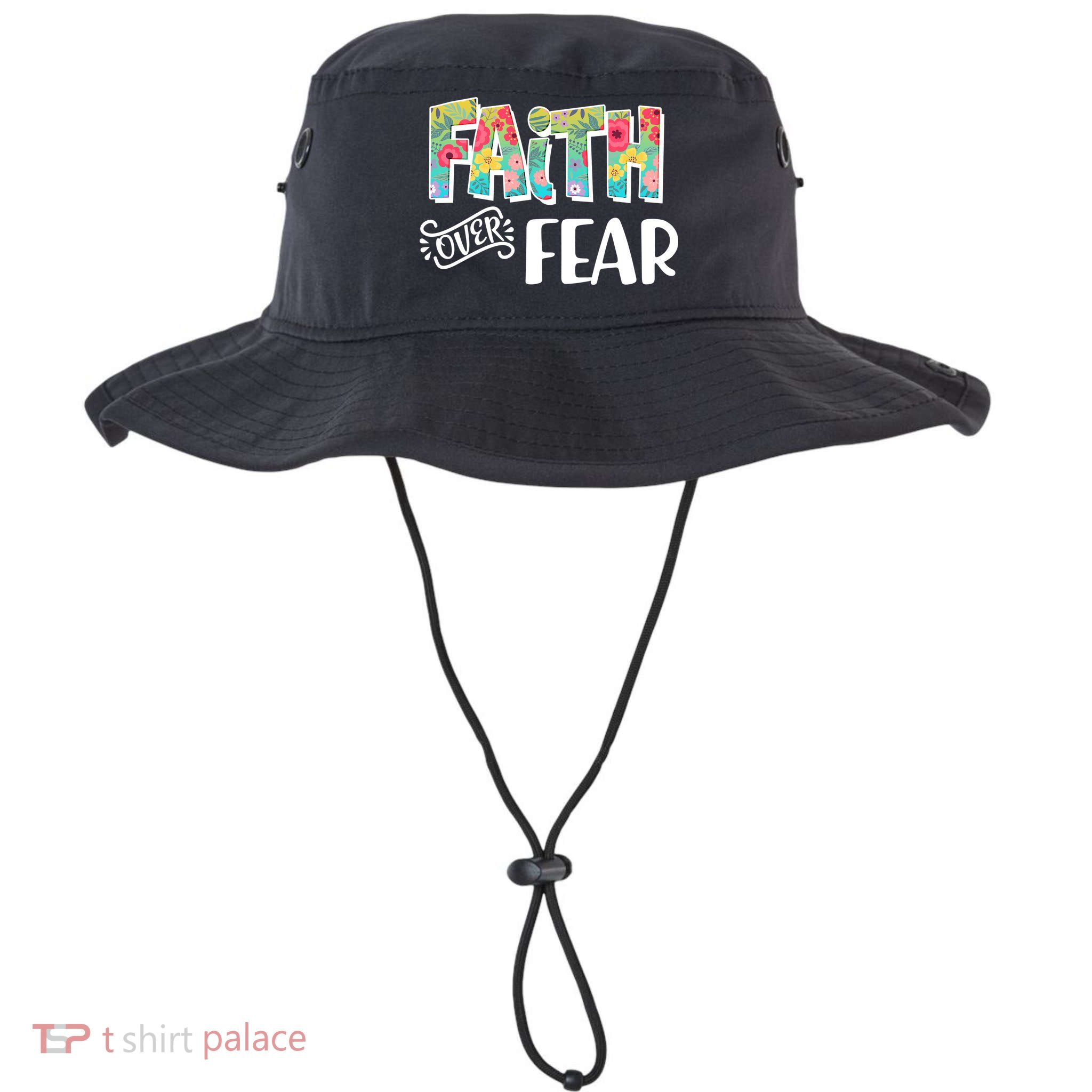 Faith Over Fear Flower Pattern Bucket Hat