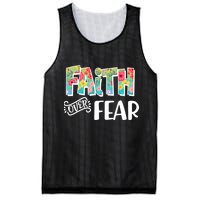 Faith Over Fear Flower Pattern Mesh Reversible Basketball Jersey Tank