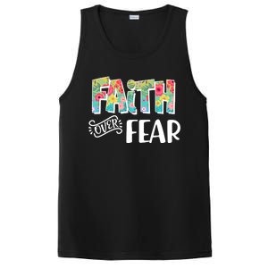 Faith Over Fear Flower Pattern PosiCharge Competitor Tank