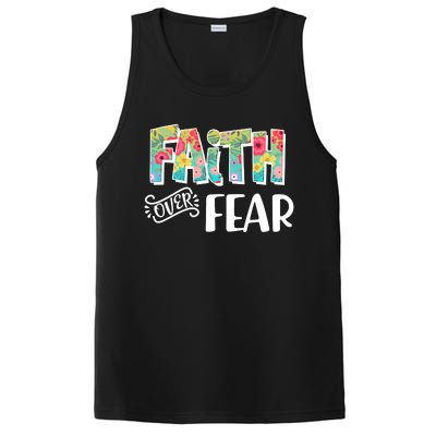 Faith Over Fear Flower Pattern PosiCharge Competitor Tank