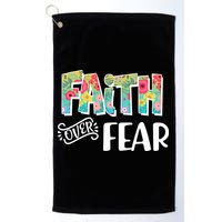 Faith Over Fear Flower Pattern Golf Towel