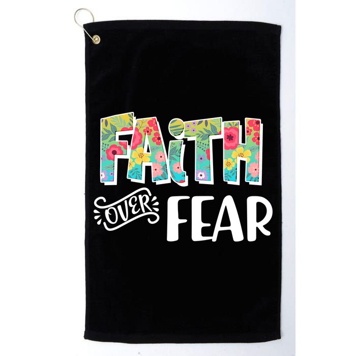 Faith Over Fear Flower Pattern Golf Towel