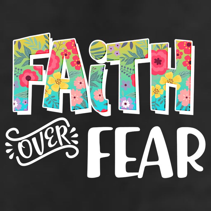 Faith Over Fear Flower Pattern Golf Towel