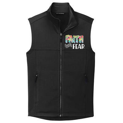 Faith Over Fear Flower Pattern Collective Smooth Fleece Vest