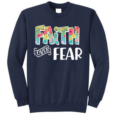 Faith Over Fear Flower Pattern Sweatshirt