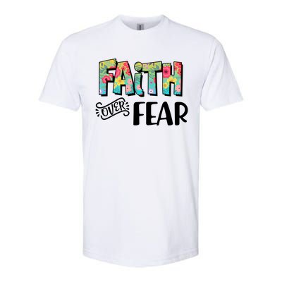 Faith Over Fear Flower Pattern Softstyle® CVC T-Shirt