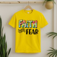 Faith Over Fear Flower Pattern T-Shirt