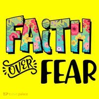 Faith Over Fear Flower Pattern 11oz C Handle Ceramic Mug