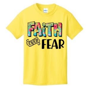 Faith Over Fear Flower Pattern Kids T-Shirt