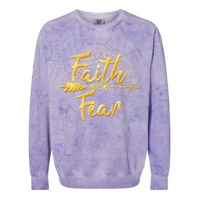 Faith Over Fear Gold Limited Edition Colorblast Crewneck Sweatshirt