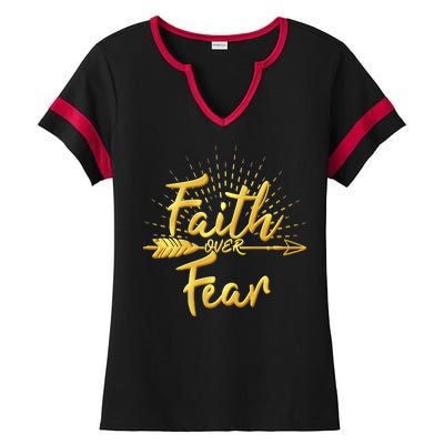 Faith Over Fear Gold Limited Edition Ladies Halftime Notch Neck Tee