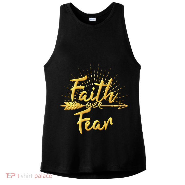 Faith Over Fear Gold Limited Edition Ladies PosiCharge Tri-Blend Wicking Tank