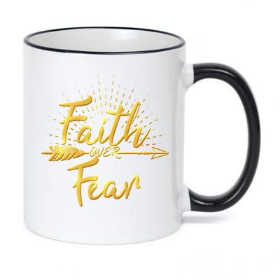 Faith Over Fear Gold Limited Edition 11oz Black Color Changing Mug