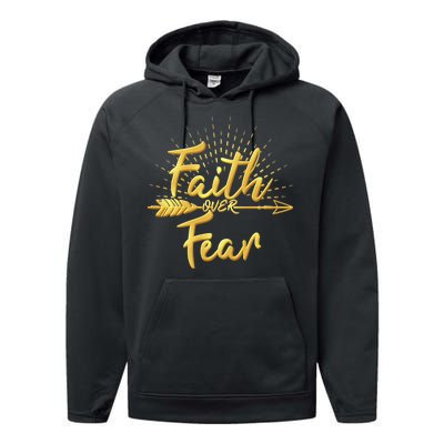 Faith Over Fear Gold Limited Edition Performance Fleece Hoodie