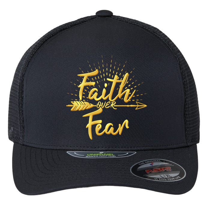 Faith Over Fear Gold Limited Edition Flexfit Unipanel Trucker Cap